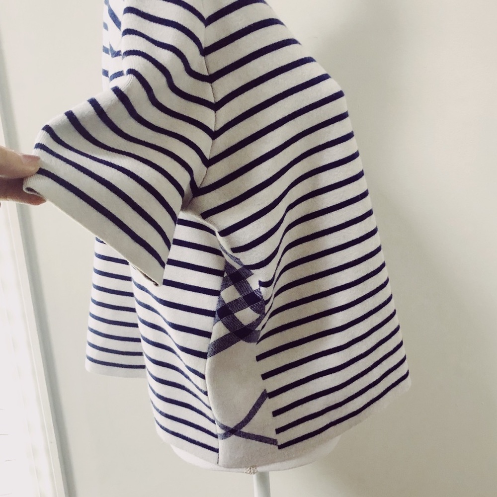 Burberry Riverpiave Wool Blend Striped Crop Top L - Picture 6 of 8